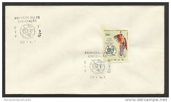 Timor Oriental Portugal FDC Centenaire Union Internationale Des Télécommunications1965 East Timor UIT Telecom FDC - Timor Oriental