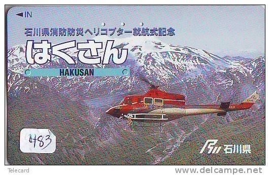 Télécarte Japon Hélicoptère * Telefonkarte Japan * Hubschrauber (483) HELICOPTER * CHOPPER * HELICÓPTERO * HELICOPTER * - Avions