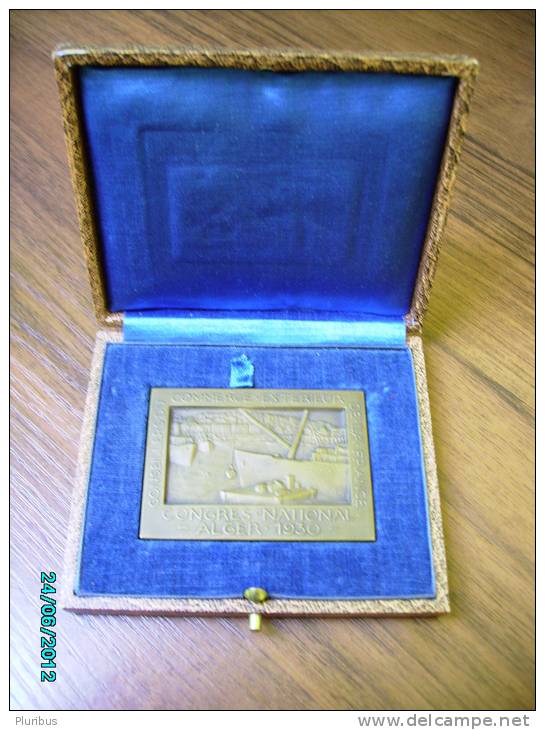 CONSEILLERS DU COMMERCE EXTERIEUR DE LA FRANCE CONGRES NATIONAL  ALGER  1930 MEDAL IN BOX , ALGERIE  PORT ALGER - Other & Unclassified