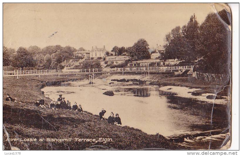 ELGIN - RIVER LOSSIE AT BISHOPMILL TERRACE - Moray