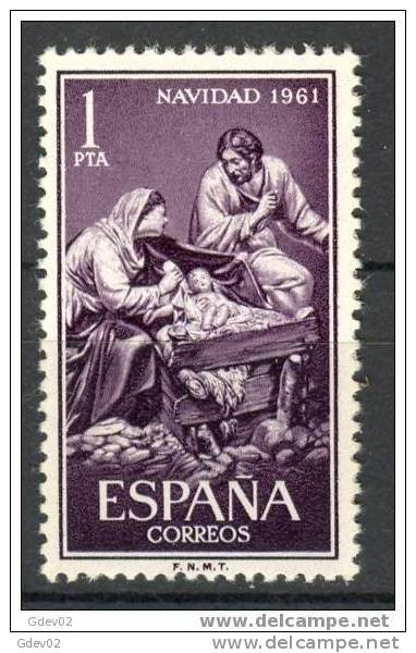 ES1400-1995TRCU.España.Spa In.Espagne.Navidad   1961,La Sagrada Familia.José Gines. ( Ed 1400**),sin Charnela. LUJO - Paintings