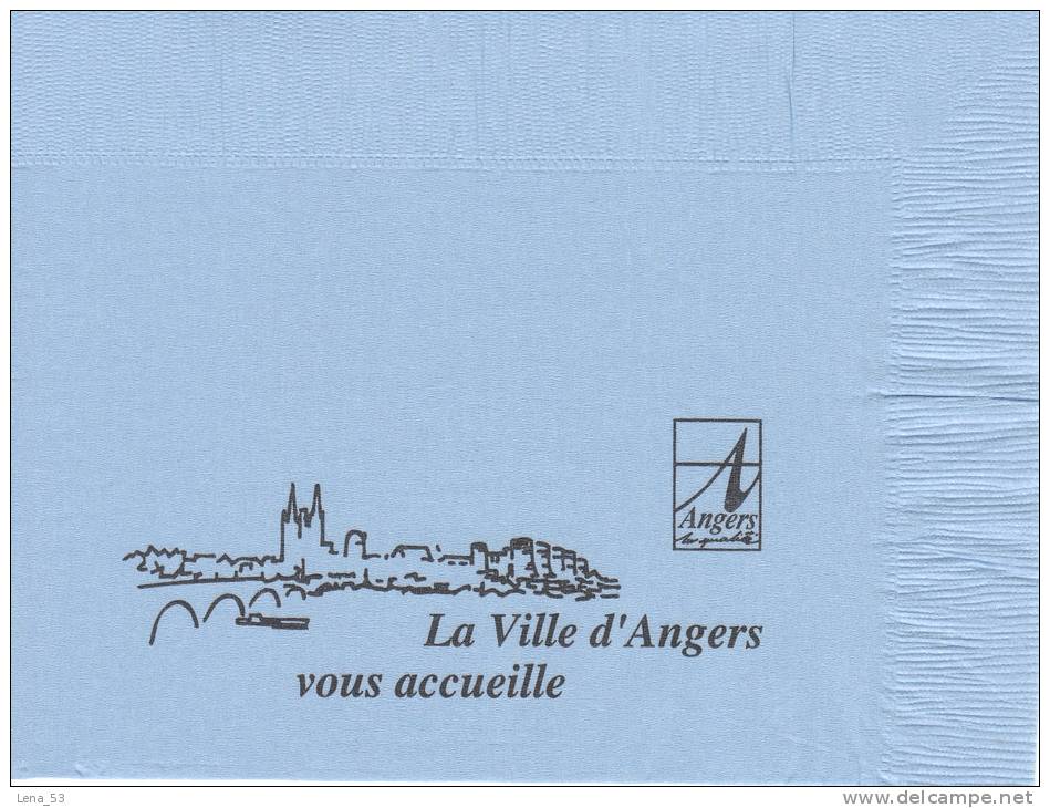 Serviette Papier " La Ville D'Angers Vous Accueille " - Serviettes Publicitaires