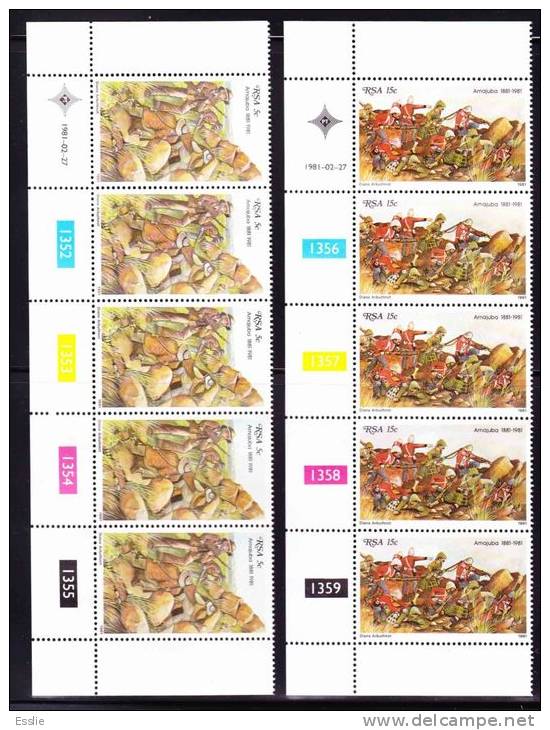 South Africa -1981 Battle Of Amajuba Centenary - Control Blocks - Unused Stamps