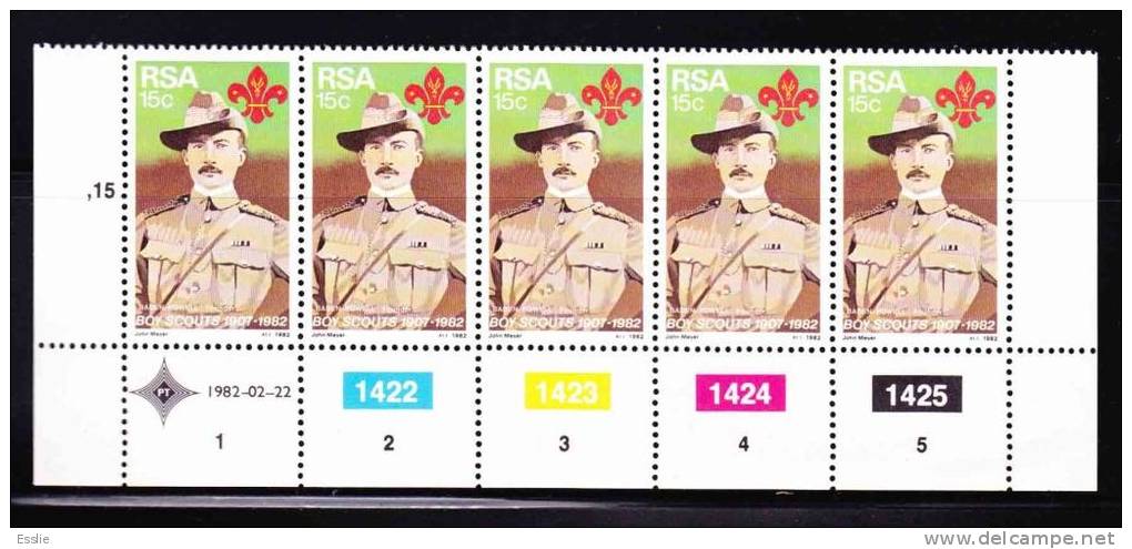 South Africa -1982 75th Anniversary Of The Boy Scout Movement - Control Block - Ungebraucht