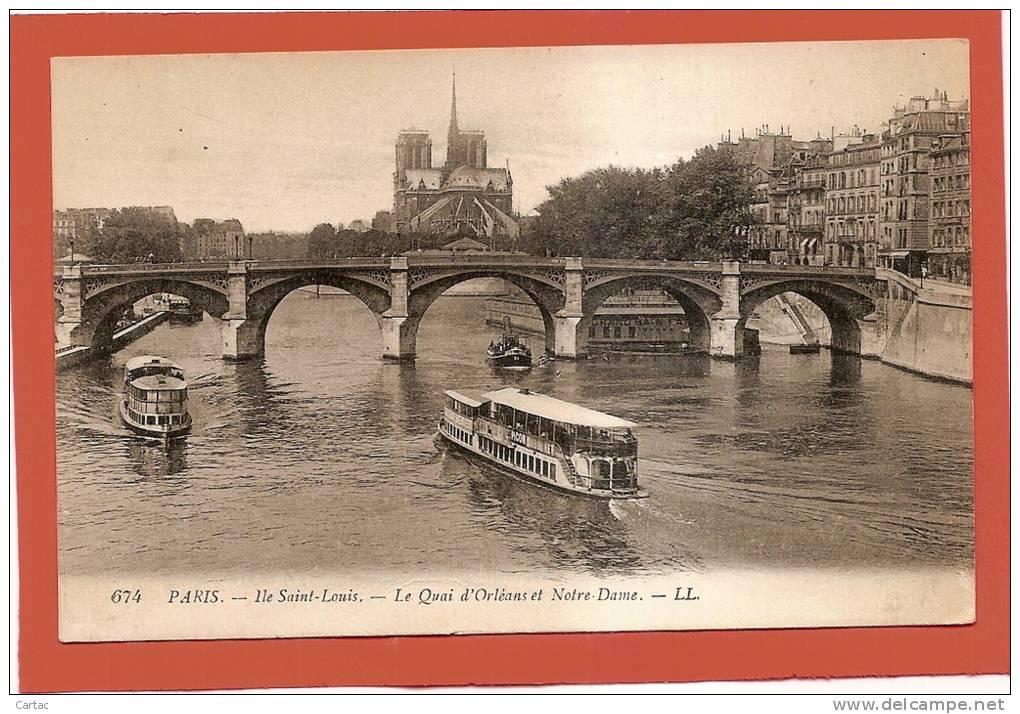 D75 - PARIS - ILE SAINT LOUIS - LE QUAI D'ORLEANS ET NOTRE DAME -  état Voir Descriptif - Otros & Sin Clasificación