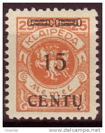 Memel Klaipeda / Y&T No 152** Mi Nr 170AIII** / 75 Euros - Memel (Klaipeda) 1923