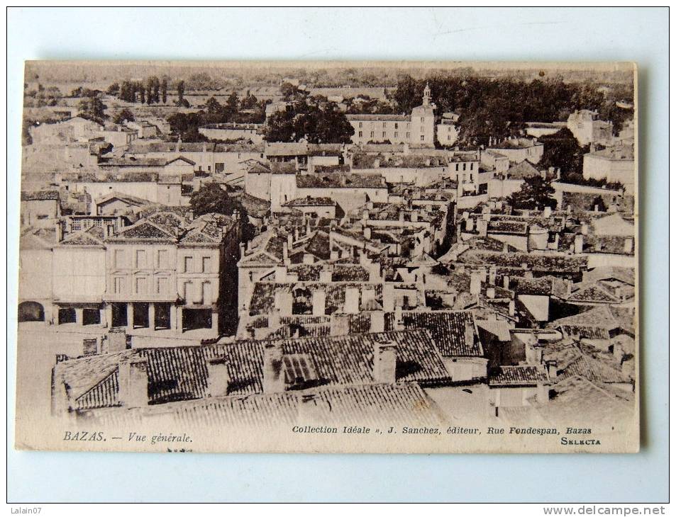 Carte Postale Ancienne : BAZAS : Vue Generale - Bazas