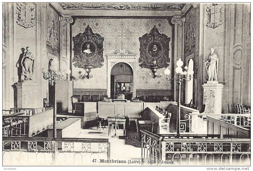 LOIRE 42.MONTBRISON LOT DE 2 CARTES SALLE DES ASSISES ET LE PALAIS DE JUSTICE - Montbrison