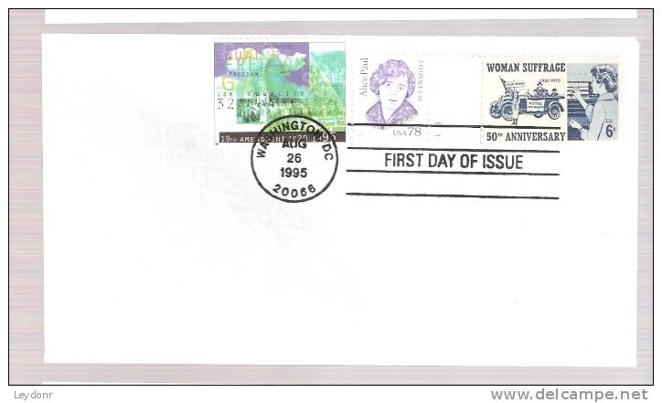 FDC Woman Suffrage - Plus Other Stamps - 1991-2000