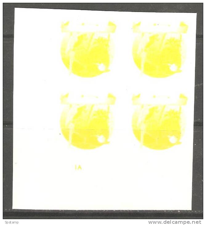 St Vincent 1988 Columbus US Bicentennial $4 Bird & Food 5 Imperf Colour Trial Plate Proofs MNH Plate # Blocks 4 - St.Vincent (1979-...)