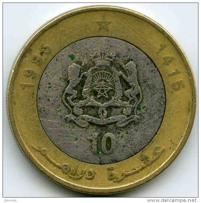 Maroc Morocco 10 Dirhams 1995 1415 KM 92 - Marruecos