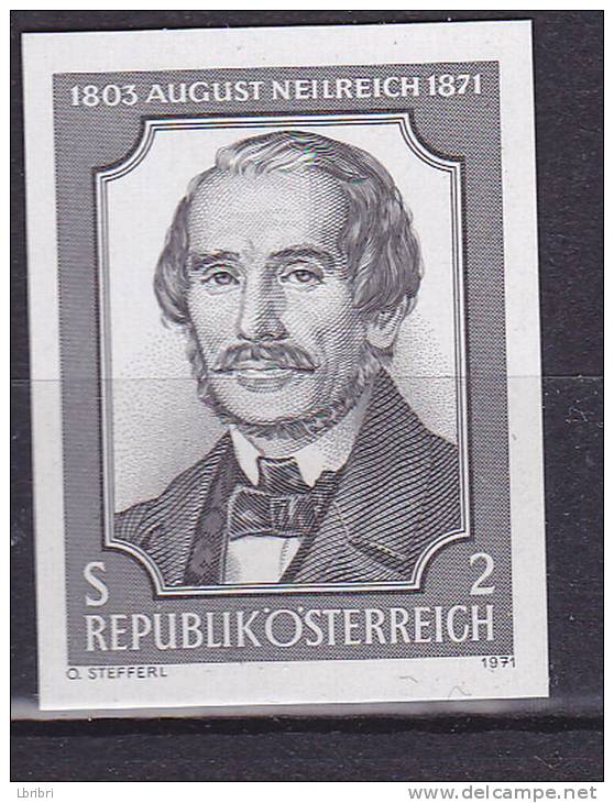 AUTRICHE  N° 1193 ESSAI CENTENAIRE DE LA MORT DU DR AUGUST NEILREICH Schwarzdruck NEUF SANS CHARNIERE - Proofs & Reprints