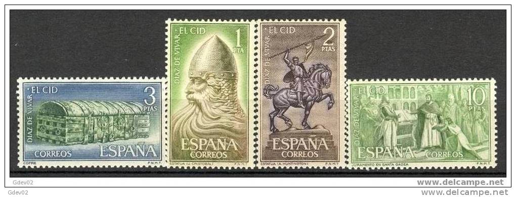 ES1444-2005TO.España.Spa In.  Espagne.El   Cid Cmpeador.1962.(  Ed 1444/7**),sin Charnela. LUJO - Sin Clasificación