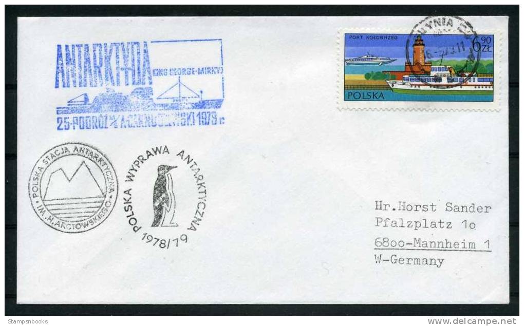 1979 Poland Antarctic Exploration Expedition Ship Cover Penguin Cachet - Sonstige & Ohne Zuordnung