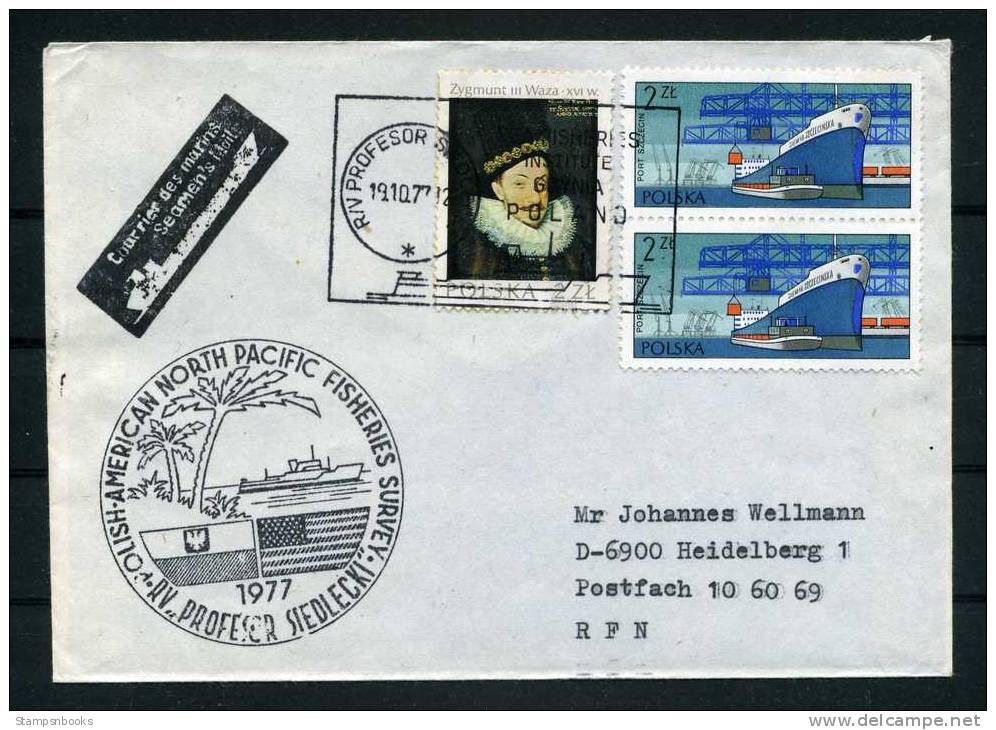 1977 Poland USA Fisheries Survey Expedition Ship Cover - Fishes