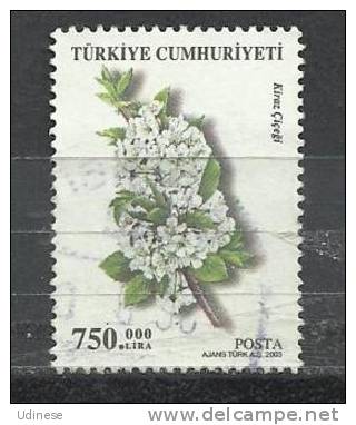 TURKEY 2003 - FLOWERS  - USED OBLITERE GESTEMPELT USADO - Used Stamps