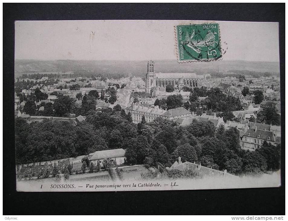 Soissons.-Vue Panoramique Vers La Cathedrale 1909 - Picardie