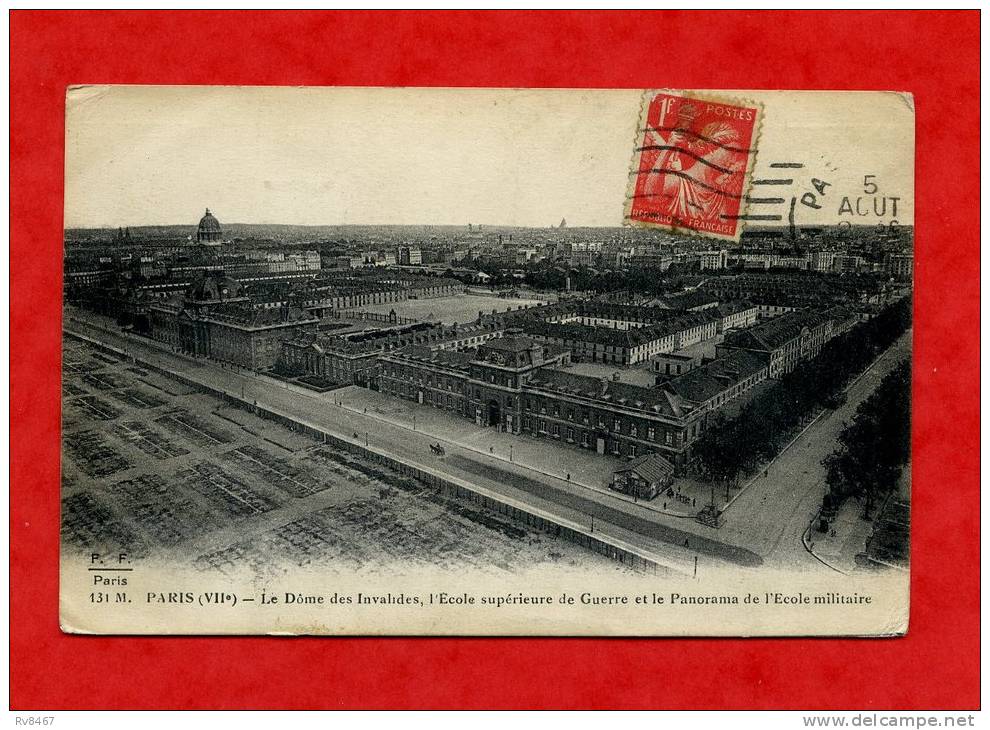 * PARIS-Le Dôme Des Invalides,l'Ecole Supérieure De Guerre Et Le Panorama De L'Ecole Militaire-1915 - Onderwijs, Scholen En Universiteiten