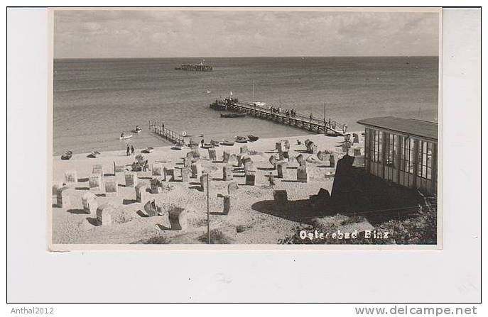 AK Strandkorb Am Ostseebad Binz Rügen Sw Kleinformat 50er - Rügen