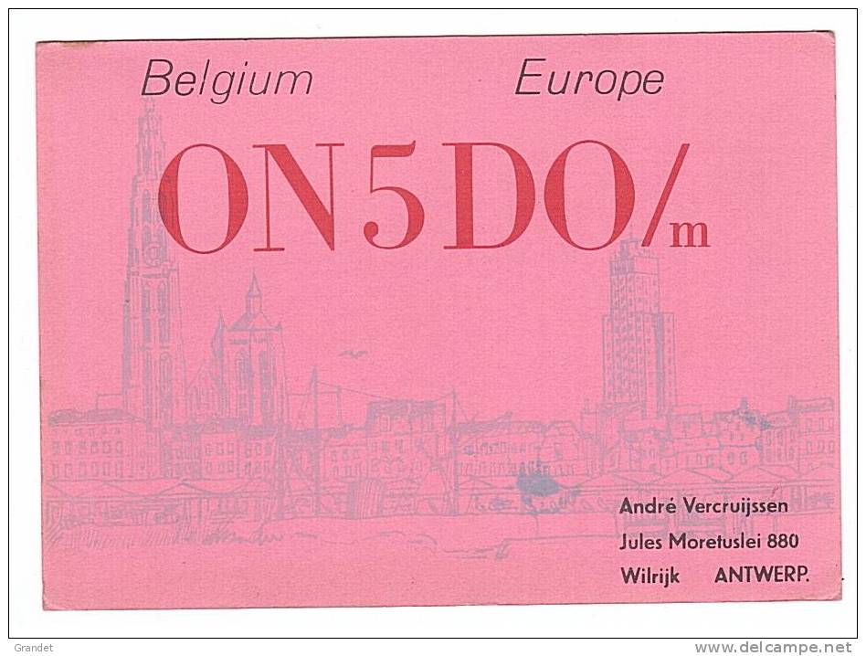 CARTE RADIO - QSL - BELGIQUE - ANTWERP - 1956. - Radio-amateur