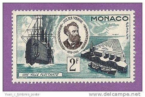 MONACO TIMBRE N° 428 NEUF AVEC CHARNIERE JULES VERNE UNE VILLE FLOTTANTE - Nuevos