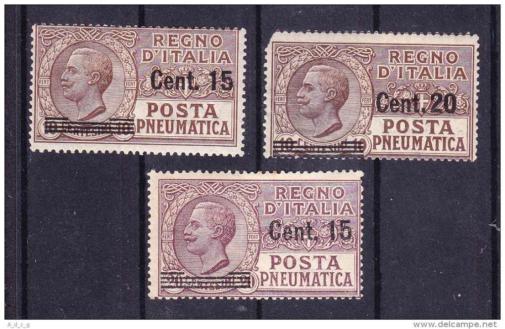 1924 1927 POSTA PNEUMATICA LOTTO SOPRASTAMPATO  NUOVO - Pneumatic Mail