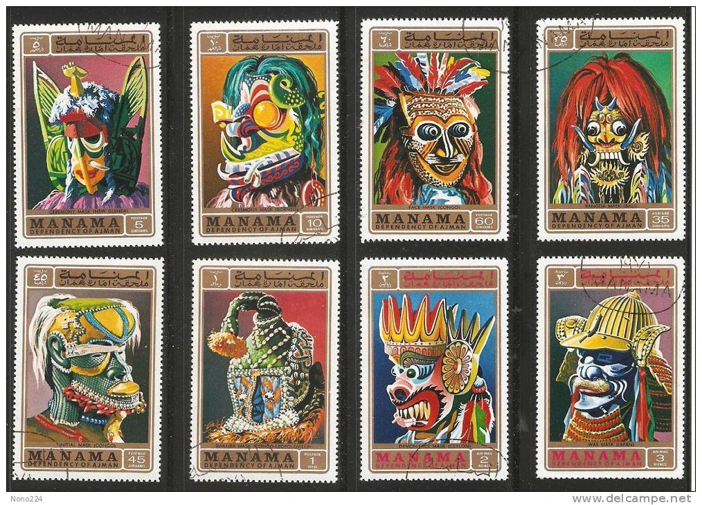 8 Timbres Des Masques De Carnaval - Carnaval