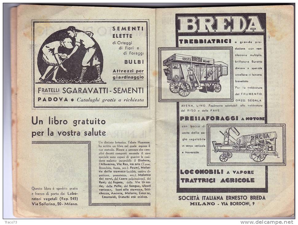 AGENDA AGRICOLA  1937 /  Confederazione Fascista Agricola - Disegnatore " Martinati " + Altri - Libros Antiguos Y De Colección