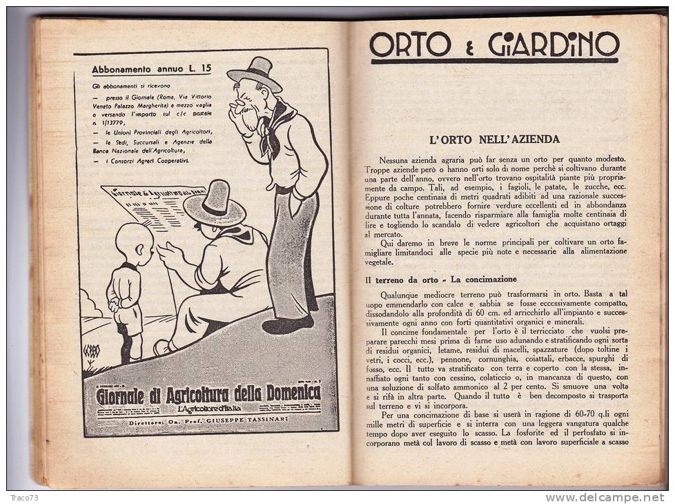 AGENDA AGRICOLA  1937 /  Confederazione Fascista Agricola - Disegnatore " Martinati " + altri