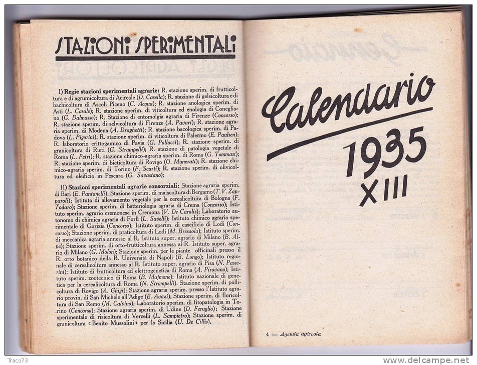 AGENDA AGRICOLA  1937 /  Confederazione Fascista Agricola - Disegnatore " Martinati " + altri