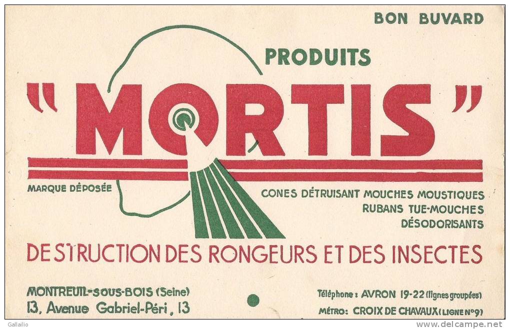 PRODUITS MORTIS  DESTRUCTION DES RONGEURS ET DES INSECTES  MONTREUIL SOUS BOIS - Agriculture