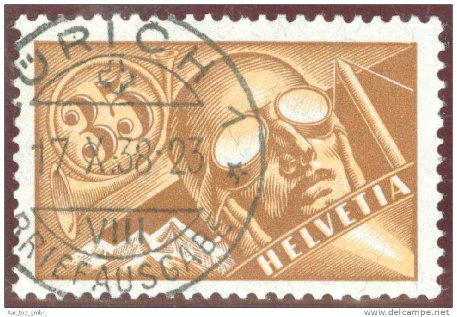 Schweiz Flugpost 1923 Zu#FP6 Mi#181x Glatt  Vollstempel Zürich 1938-10-17 - Oblitérés