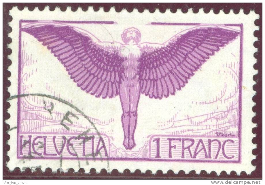 Schweiz Flugpost 1924 Zu#FP12 Mi#191x Glatt  Gestempelt 1 Fr. - Oblitérés