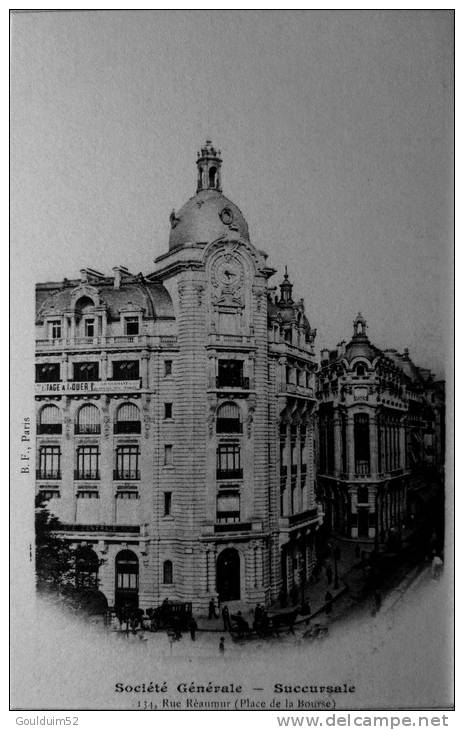 Réédition : Société Générale, Succursale, 134 Rue Réaumur, Place De La Bourse - Arrondissement: 02