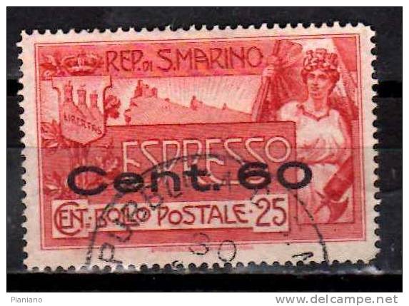 PIA -  SAN  MARINO  - 1923 : Espresso -Allegoria E  Veduta  Soprastampato -  (SAS  Ex 3) - Francobolli Per Espresso