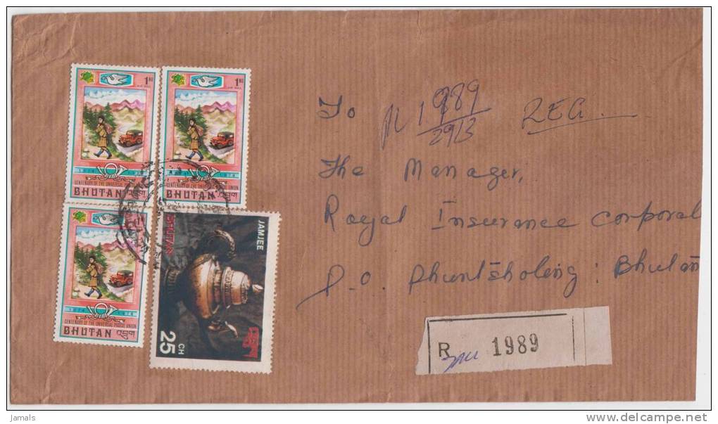 Bhutan Cover, Remote Post Office Postmark, Commercial Cover, Condition As Per The Scan - Bhutan