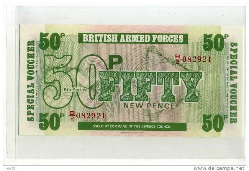 - GRANDE BRETAGNE . 50 P. - British Armed Forces & Special Vouchers