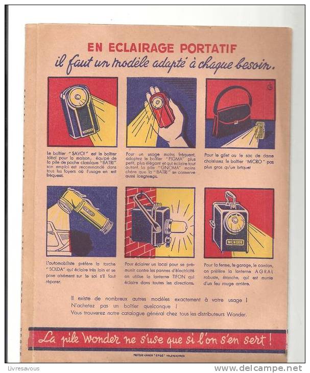 Protège Cahier Pile Wonder Ne S´use Que Si L´on S´en Sert, Des Années 1960 - Omslagen Van Boeken