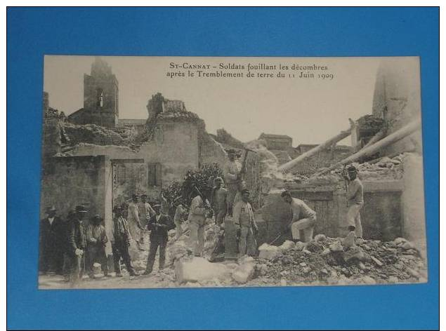 CPA 13 Saint Cannat Tremblement De Terre 1909 Soldats Fouillant Les Decombres - Autres & Non Classés