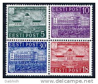 ESTONIA 1939 Pärnu 100th Anniversary Set Ex Block MNH / **.  Michel 148-51 - Estonia