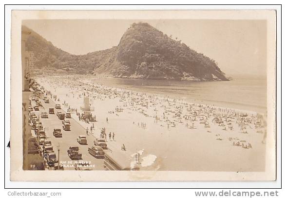 Brazil Rio Janeiro Praia Do Leme Real Photo Foto Cartao Postal VINTAGE CA1900 POSTCARD - [W20034] - Rio De Janeiro