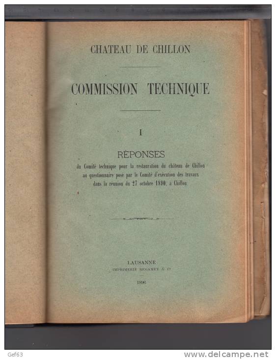 Résumé Des Explications Que Les Guides Du Château De Chillon Devront Donner De Vive-voix Aux Visiteurs 1895 à 1902 - Tourisme