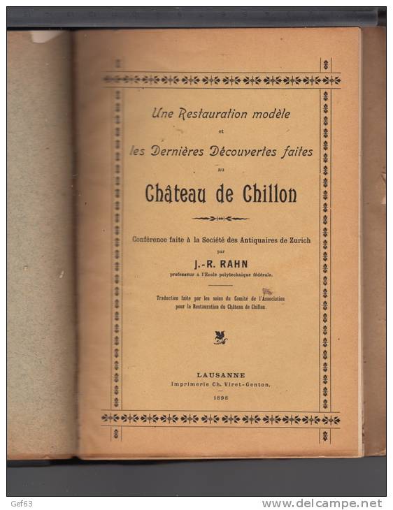 Résumé des explications que les Guides du Château de Chillon devront donner de vive-voix aux visiteurs 1895 à 1902