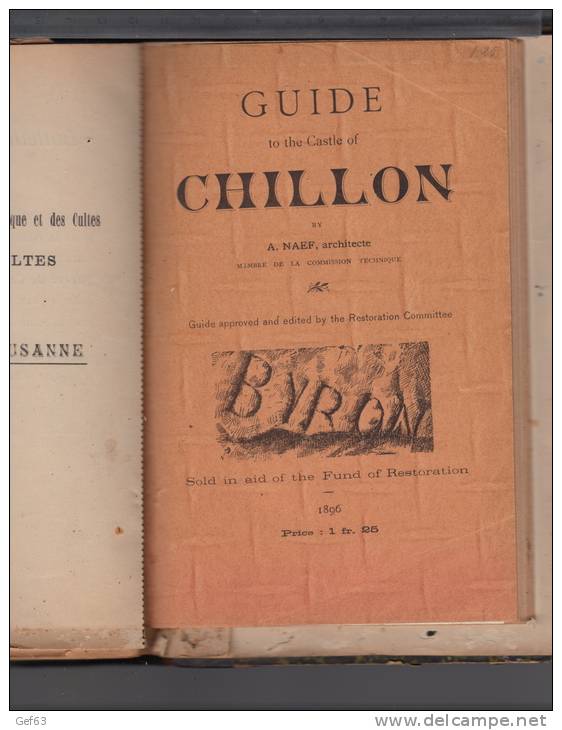 Résumé des explications que les Guides du Château de Chillon devront donner de vive-voix aux visiteurs 1895 à 1902