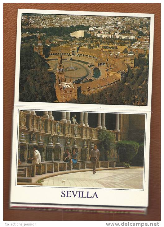 Cp, Espagne, Séville, Plaza De Espana,  Carnet De 12 Cp - Sevilla