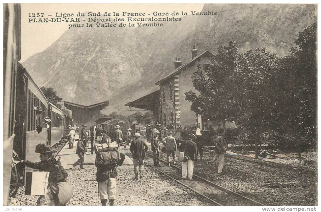 06 GARE DE LA VESUBIE DEPART DES EXCURSIONNISTES POUR LA VALLEE DE LA VESUBIE - Autres & Non Classés