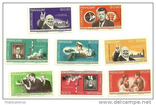 1965 - Paraguay 808/12 + PA 411/13 Ricordo Di J.F. Kennedy E Sir W. Churchill, - Kennedy (John F.)