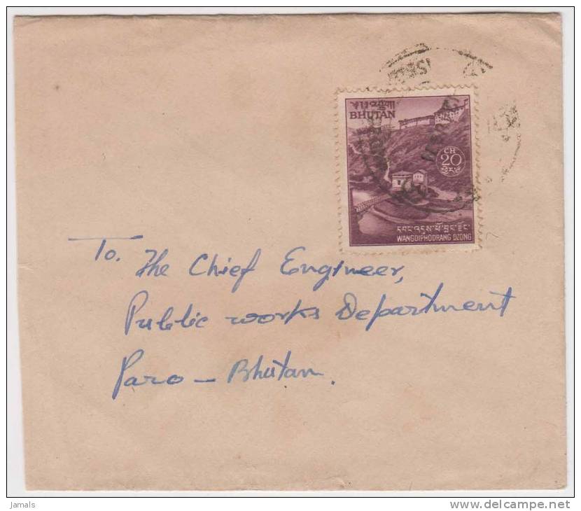 Bhutan Cover, Remote Post Office Postmark, Commercial Cover, Condition As Per The Scan - Bhoutan