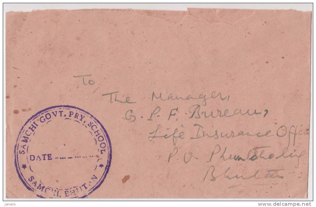 Bhutan Cover, Remote Post Office Postmark, Commercial Cover, Condition As Per The Scan - Bhoutan