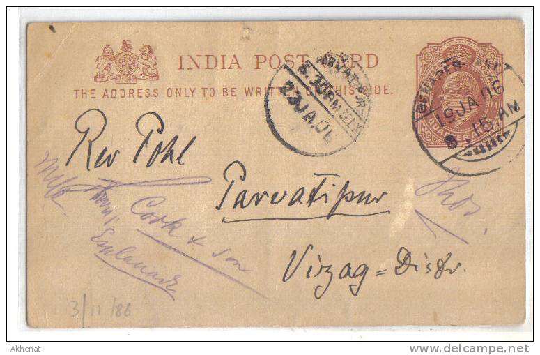 ENG12 - INDIA ,  Intero Viaggiato  . Poco Fresco - 1902-11  Edward VII